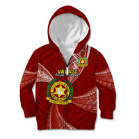 Personalised Tonga Vavau High School Kid Hoodie Tongan Ngatu Pattern LT14 Zip Hoodie Maroon - Polynesian Pride