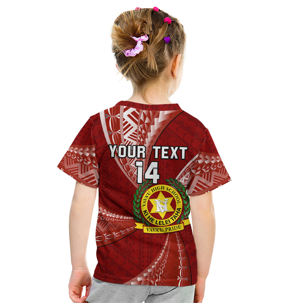 Personalised Tonga Vavau High School Kid T Shirt Tongan Ngatu Pattern LT14 - Polynesian Pride