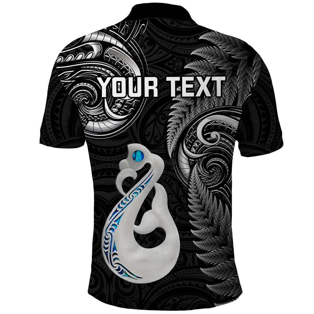 Custom New Zealand Polo Shirt Aotearoa Silver Fern With Manaia Maori Unique Black LT14 - Polynesian Pride