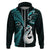 Custom New Zealand Hoodie Aotearoa Silver Fern With Manaia Maori Unique Turquoise LT14 Zip Hoodie Turquoise - Polynesian Pride