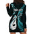 Personalised New Zealand Hoodie Dress Aotearoa Silver Fern With Manaia Maori Unique Turquoise LT14 - Polynesian Pride