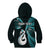 Personalised New Zealand Kid Hoodie Aotearoa Silver Fern With Manaia Maori Unique Turquoise LT14 - Polynesian Pride