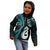 Personalised New Zealand Kid Hoodie Aotearoa Silver Fern With Manaia Maori Unique Turquoise LT14 - Polynesian Pride