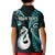 Personalised New Zealand Kid Polo Shirt Aotearoa Silver Fern With Manaia Maori Unique Turquoise LT14 - Polynesian Pride