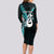 Personalised New Zealand Long Sleeve Bodycon Dress Aotearoa Silver Fern With Manaia Maori Unique Turquoise LT14 - Polynesian Pride