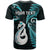 Custom New Zealand T Shirt Aotearoa Silver Fern With Manaia Maori Unique Turquoise LT14 - Polynesian Pride