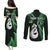 Personalised New Zealand Couples Puletasi Dress and Long Sleeve Button Shirts Aotearoa Silver Fern With Manaia Maori Unique Green LT14 - Polynesian Pride