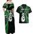 Personalised New Zealand Couples Off Shoulder Maxi Dress and Hawaiian Shirt Aotearoa Silver Fern With Manaia Maori Unique Green LT14 - Polynesian Pride