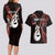 Personalised New Zealand Couples Long Sleeve Bodycon Dress and Hawaiian Shirt Aotearoa Silver Fern With Manaia Maori Unique Red LT14 - Polynesian Pride