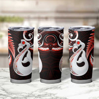 New Zealand Tumbler Cup Aotearoa Silver Fern With Manaia Maori Unique Red LT14 - Polynesian Pride
