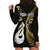 Personalised New Zealand Hoodie Dress Aotearoa Silver Fern With Manaia Maori Unique Gold LT14 - Polynesian Pride