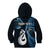 Personalised New Zealand Kid Hoodie Aotearoa Silver Fern With Manaia Maori Unique Blue LT14 - Polynesian Pride