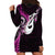 Personalised New Zealand Hoodie Dress Aotearoa Silver Fern With Manaia Maori Unique Pink LT14 - Polynesian Pride