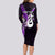 Personalised New Zealand Long Sleeve Bodycon Dress Aotearoa Silver Fern With Manaia Maori Unique Purple LT14 - Polynesian Pride