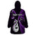 Personalised New Zealand Wearable Blanket Hoodie Aotearoa Silver Fern With Manaia Maori Unique Purple LT14 - Polynesian Pride