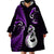 Personalised New Zealand Wearable Blanket Hoodie Aotearoa Silver Fern With Manaia Maori Unique Purple LT14 - Polynesian Pride