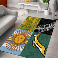 Rugby 2025 Championship Area Rug Combination of Southern Hemisphere Countries - Polynesian Pride