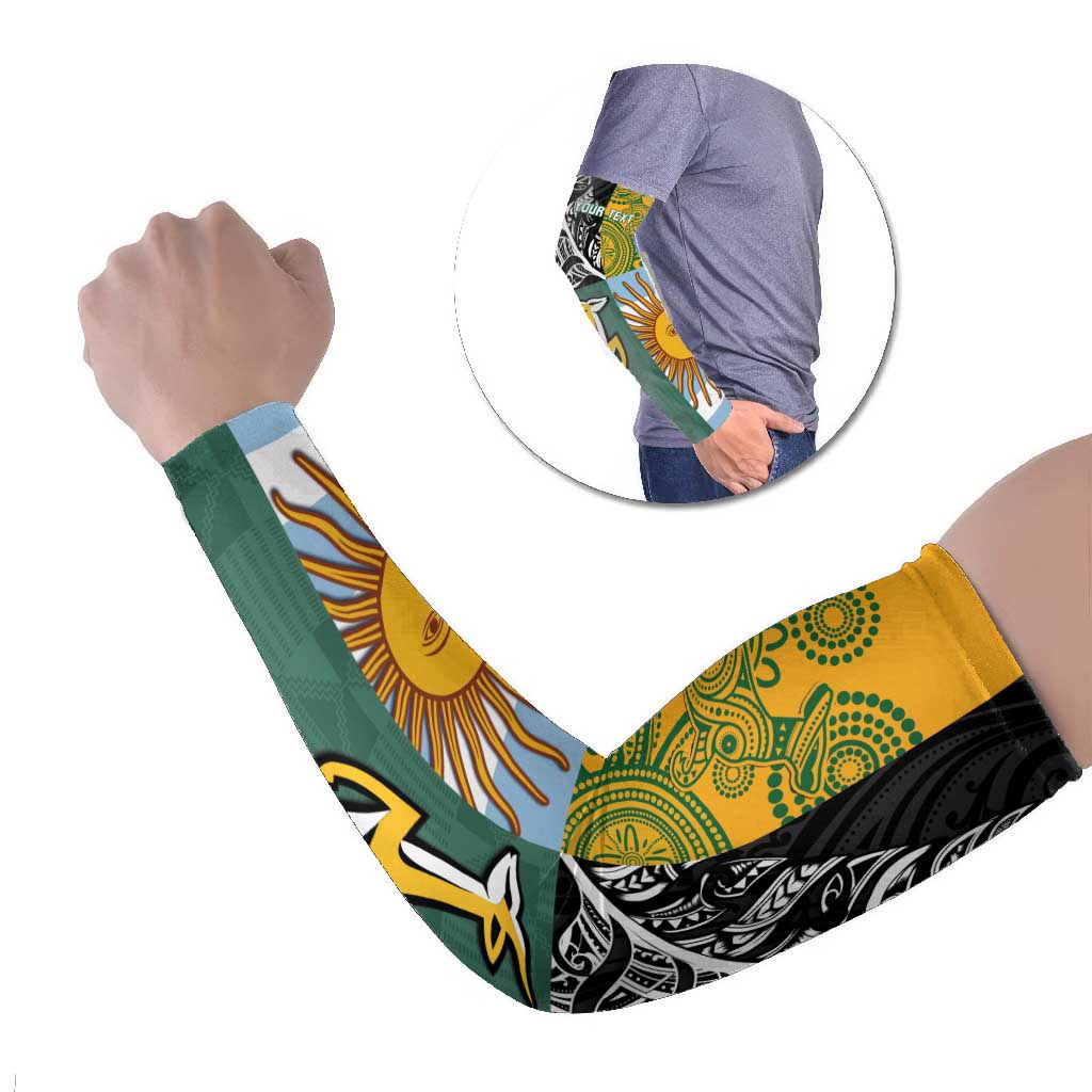 Personalised Rugby 2025 Championship Arm Sleeves Combination of Southern Hemisphere Countries - Polynesian Pride