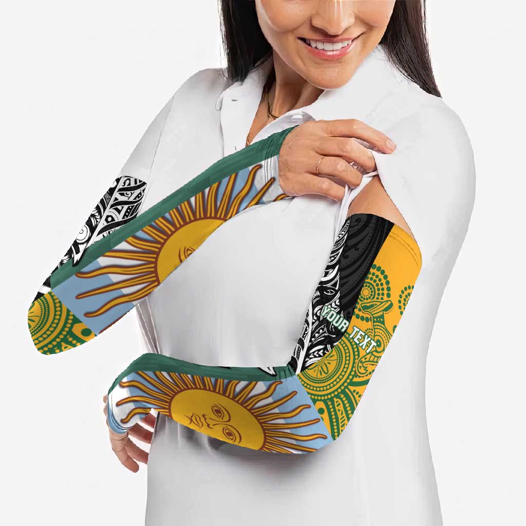 Personalised Rugby 2025 Championship Arm Sleeves Combination of Southern Hemisphere Countries - Polynesian Pride