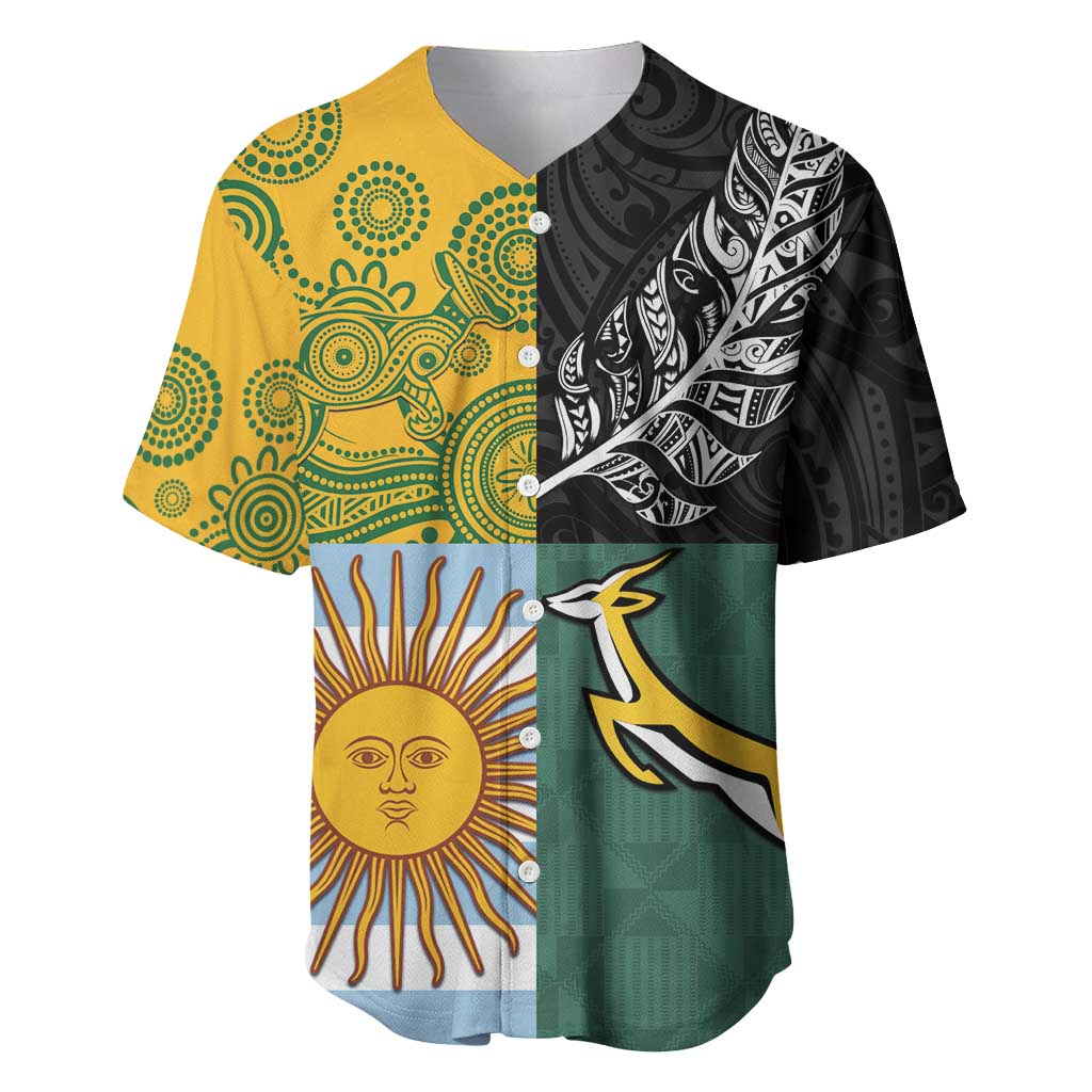 Personalised Rugby 2025 Championship Baseball Jersey Combination of Southern Hemisphere Countries - Polynesian Pride
