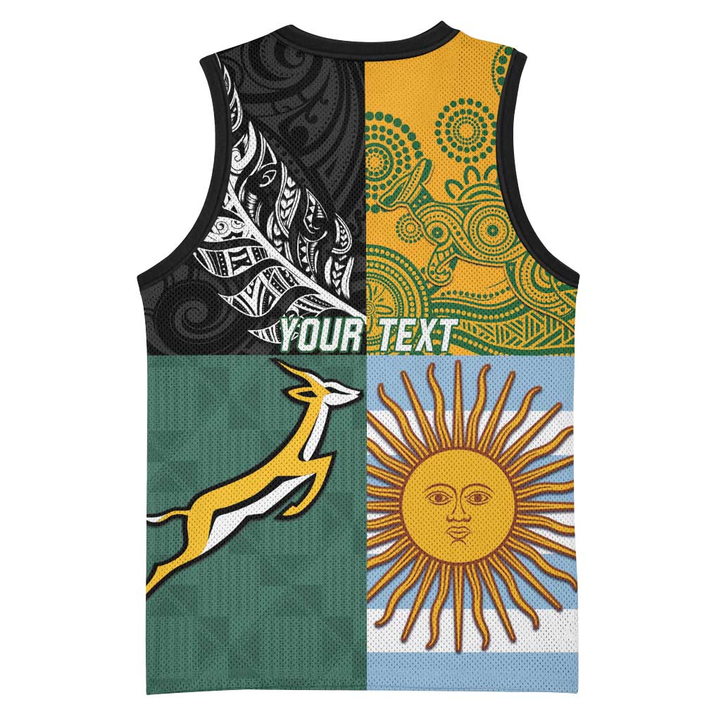 Personalised Rugby 2025 Championship Basketball Jersey Combination of Southern Hemisphere Countries LT14 - Polynesian Pride