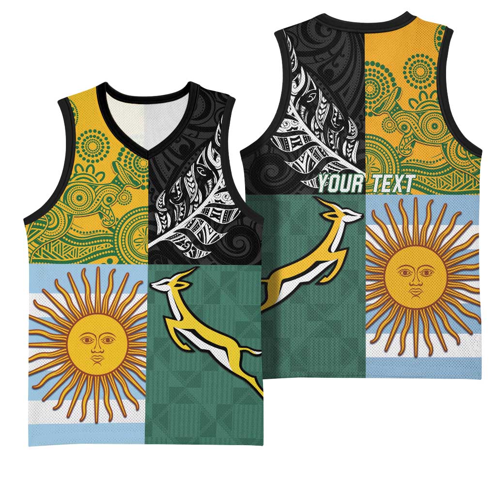 Personalised Rugby 2025 Championship Basketball Jersey Combination of Southern Hemisphere Countries LT14 - Polynesian Pride
