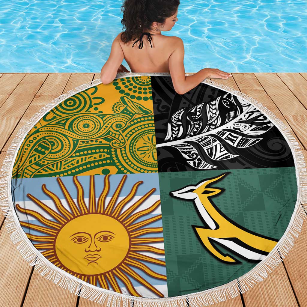 Rugby 2025 Championship Beach Blanket Combination of Southern Hemisphere Countries - Polynesian Pride