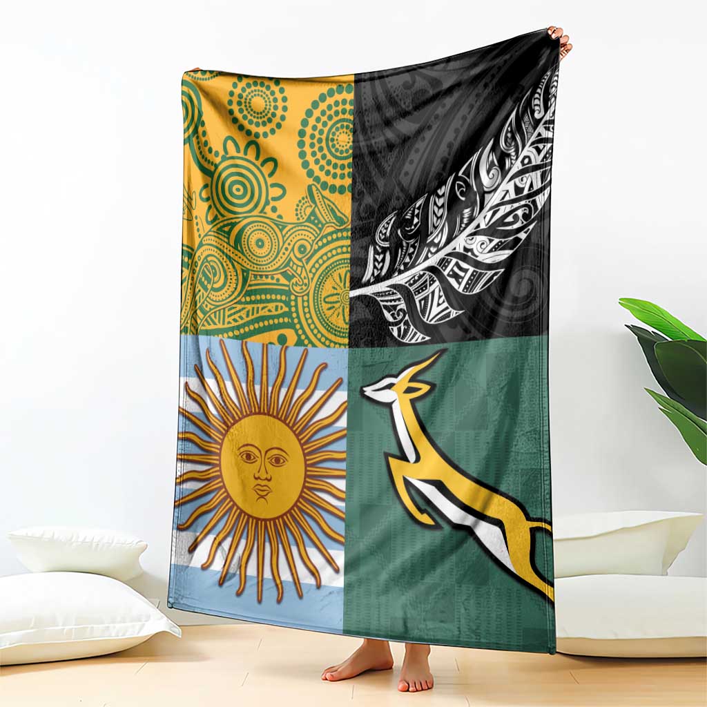 Rugby 2025 Championship Blanket Combination of Southern Hemisphere Countries - Polynesian Pride