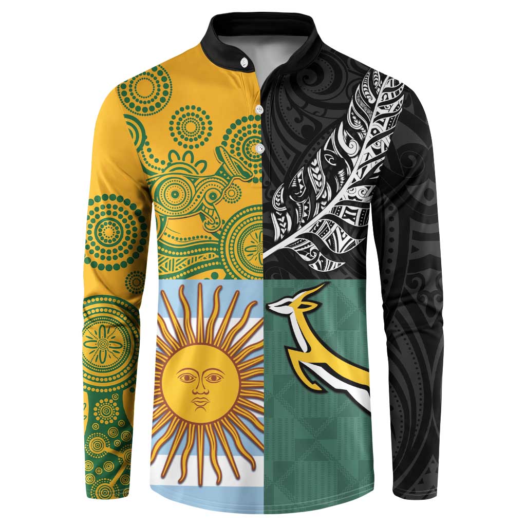 Personalised Rugby 2025 Championship Button Sweatshirt Combination of Southern Hemisphere Countries - Polynesian Pride