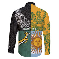 Personalised Rugby 2025 Championship Family Matching Off Shoulder Maxi Dress and Hawaiian Shirt Combination of Southern Hemisphere Countries - Polynesian Pride