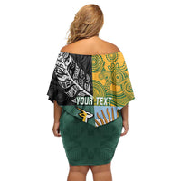 Personalised Rugby 2025 Championship Family Matching Off Shoulder Short Dress and Hawaiian Shirt Combination of Southern Hemisphere Countries - Polynesian Pride