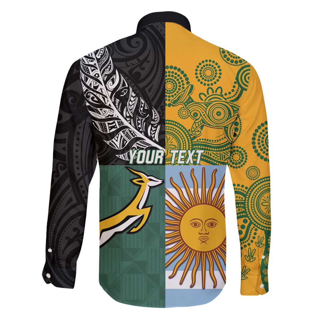 Personalised Rugby 2025 Championship Family Matching Puletasi and Hawaiian Shirt Combination of Southern Hemisphere Countries - Polynesian Pride