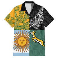 Personalised Rugby 2025 Championship Family Matching Tank Maxi Dress and Hawaiian Shirt Combination of Southern Hemisphere Countries - Polynesian Pride