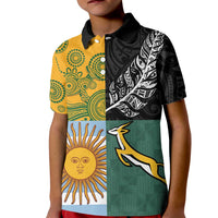 Personalised Rugby 2025 Championship Kid Polo Shirt Combination of Southern Hemisphere Countries - Polynesian Pride
