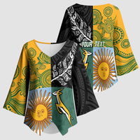 Personalised Rugby 2025 Championship Kimono Sleeve Blouse Combination of Southern Hemisphere Countries LT14 - Polynesian Pride