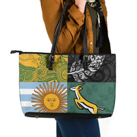 Rugby 2025 Championship Leather Tote Bag Combination of Southern Hemisphere Countries - Polynesian Pride