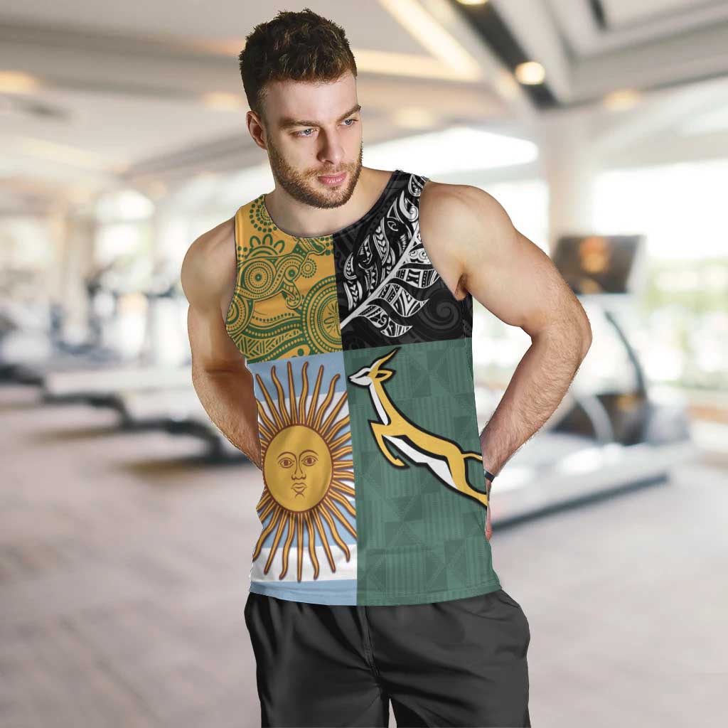 Personalised Rugby 2025 Championship Men Tank Top Combination of Southern Hemisphere Countries - Polynesian Pride