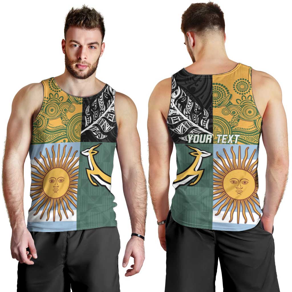 Personalised Rugby 2025 Championship Men Tank Top Combination of Southern Hemisphere Countries - Polynesian Pride