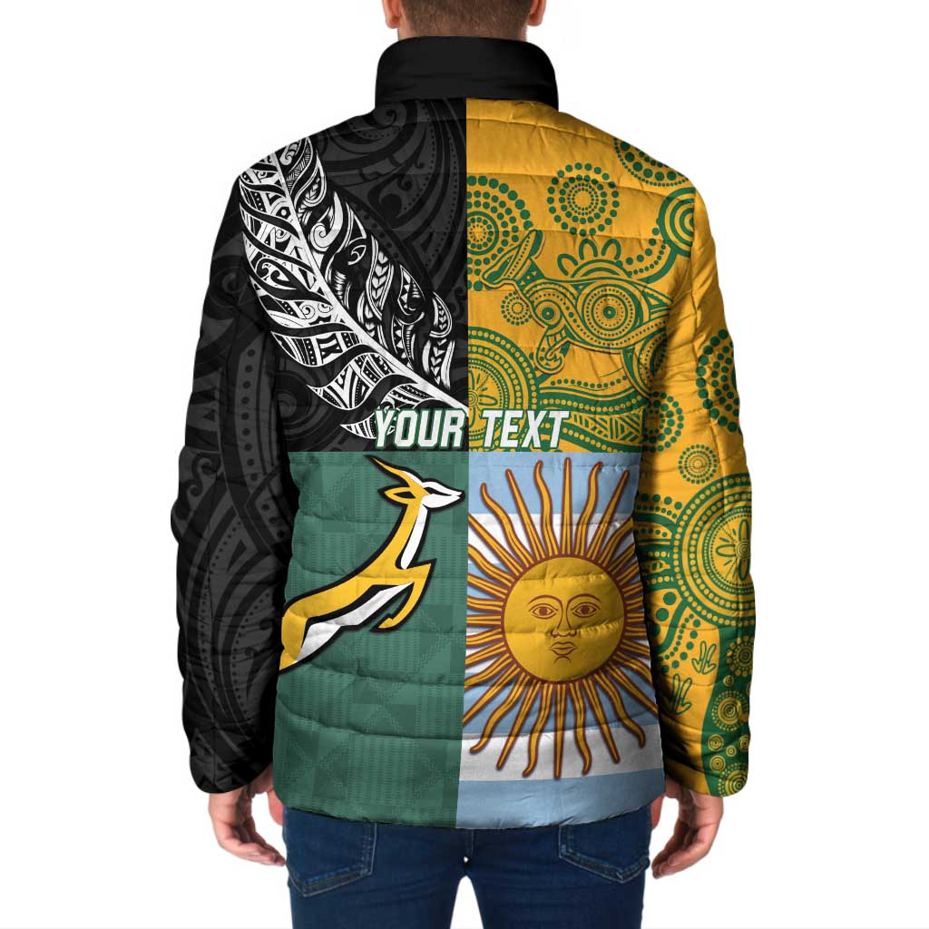 Personalised Rugby 2025 Championship Padded Jacket Combination of Southern Hemisphere Countries LT14 - Polynesian Pride