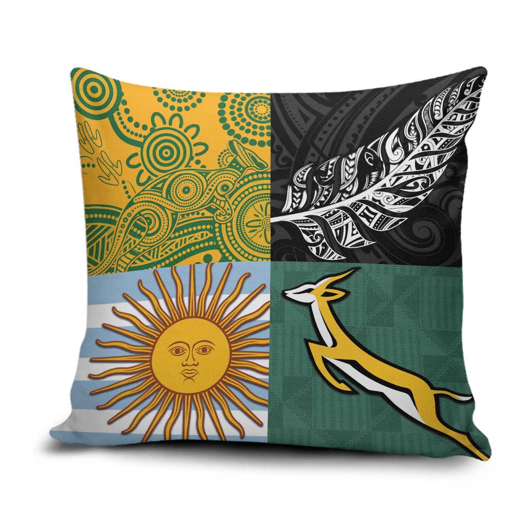 Rugby 2025 Championship Pillow Cover Combination of Southern Hemisphere Countries - Polynesian Pride