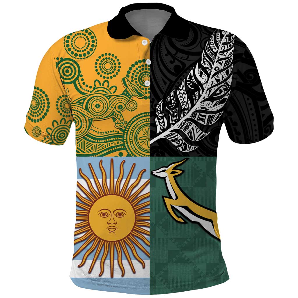 Personalised Rugby 2025 Championship Polo Shirt Combination of Southern Hemisphere Countries - Polynesian Pride