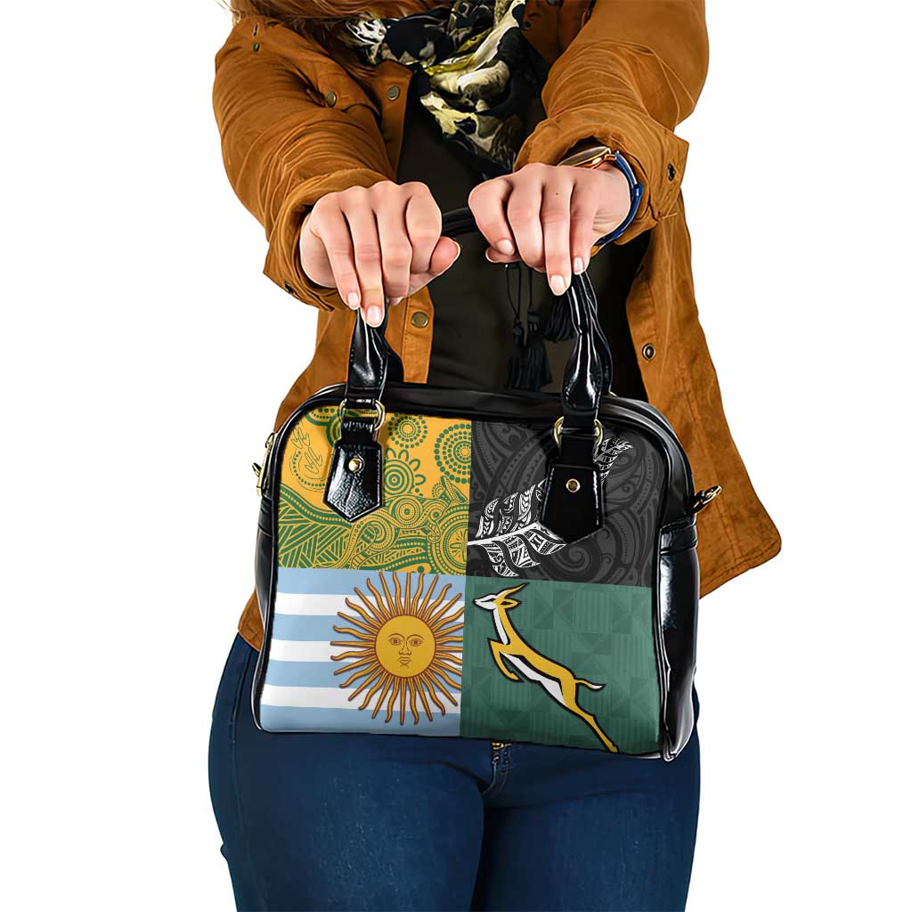 Rugby 2025 Championship Shoulder Handbag Combination of Southern Hemisphere Countries - Polynesian Pride