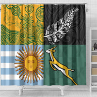 Rugby 2025 Championship Shower Curtain Combination of Southern Hemisphere Countries - Polynesian Pride