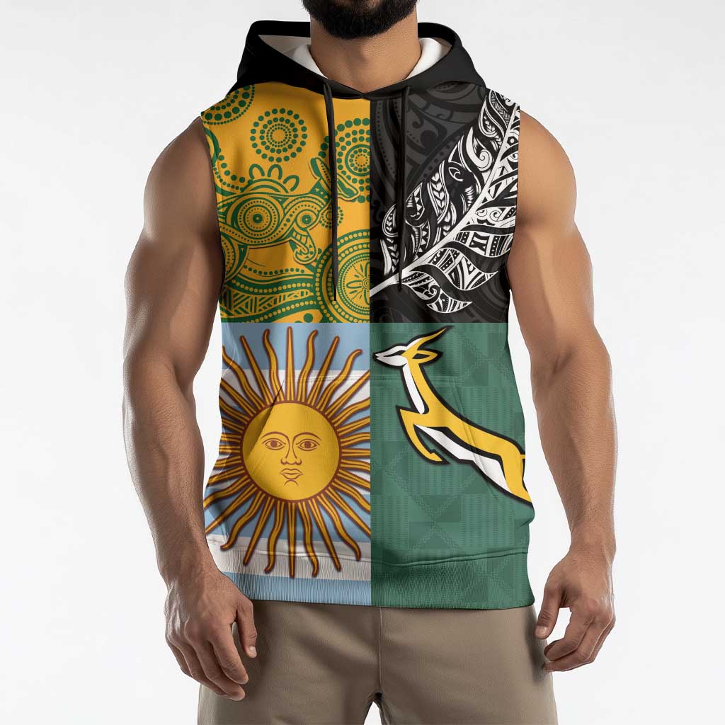 Personalised Rugby 2025 Championship Sleeveless Hoodie Combination of Southern Hemisphere Countries LT14 - Polynesian Pride