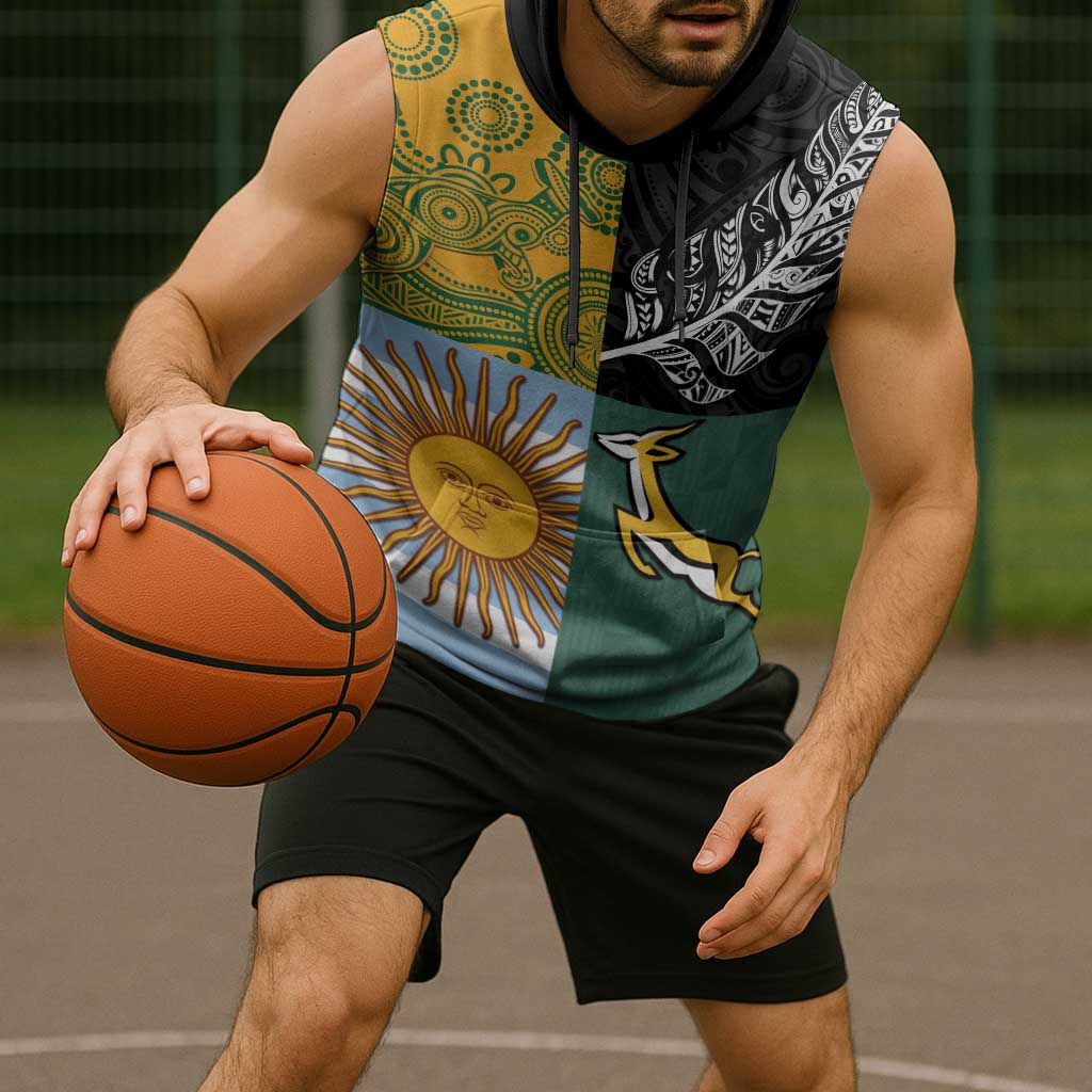 Personalised Rugby 2025 Championship Sleeveless Hoodie Combination of Southern Hemisphere Countries LT14 - Polynesian Pride