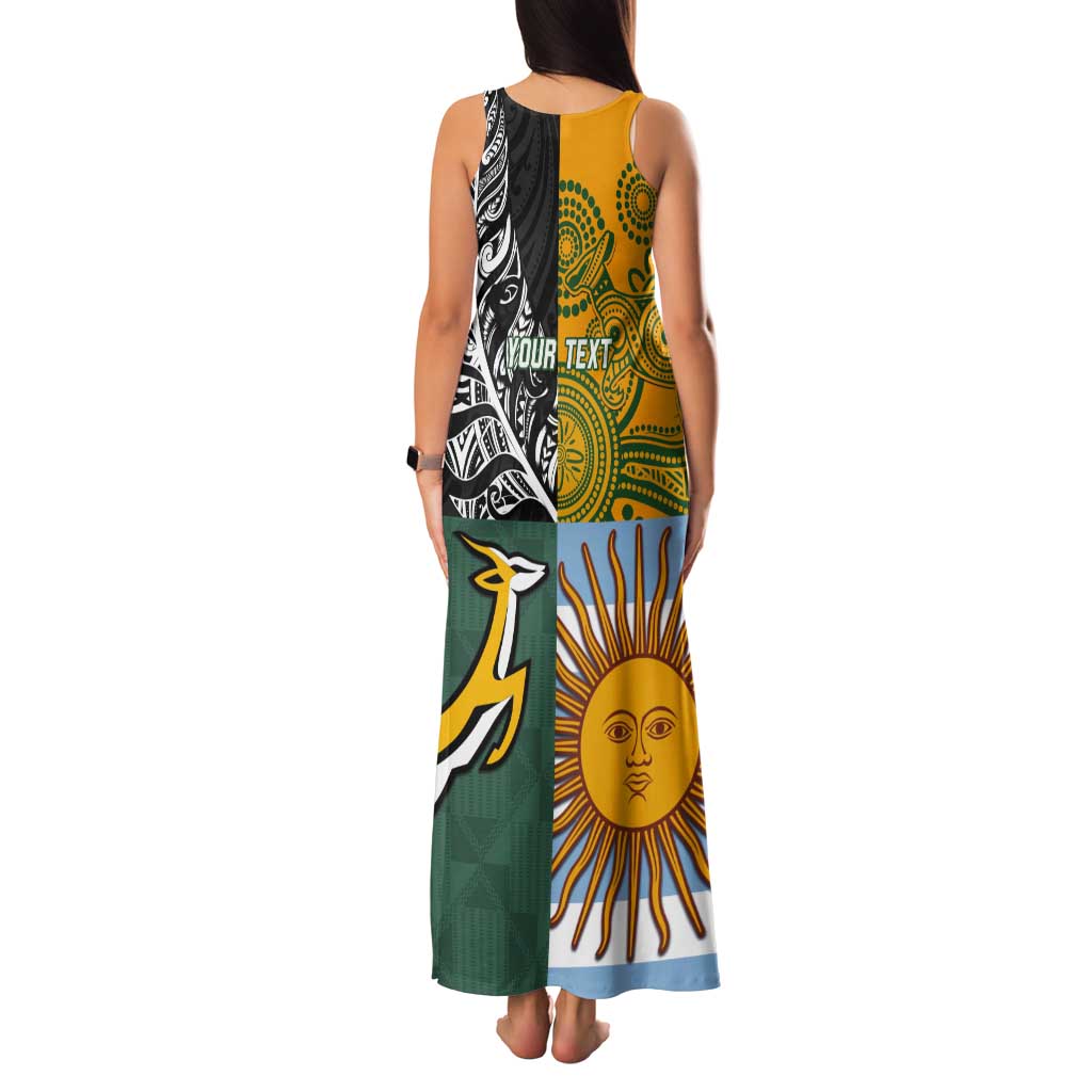 Personalised Rugby 2025 Championship Tank Maxi Dress Combination of Southern Hemisphere Countries - Polynesian Pride
