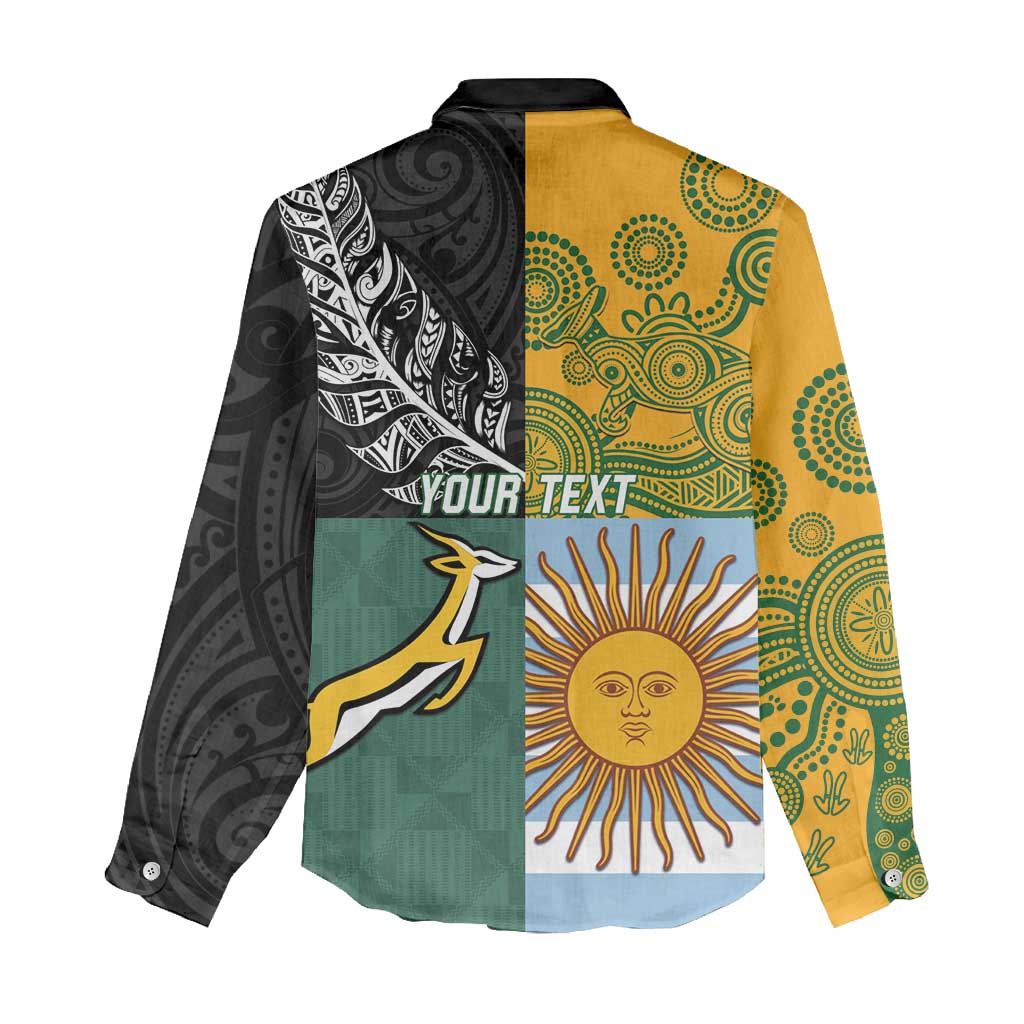 Personalised Rugby 2025 Championship Women Casual Shirt Combination of Southern Hemisphere Countries - Polynesian Pride