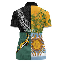 Personalised Rugby 2025 Championship Women Polo Shirt Combination of Southern Hemisphere Countries - Polynesian Pride