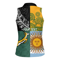 Personalised Rugby 2025 Championship Women Sleeveless Polo Shirt Combination of Southern Hemisphere Countries - Polynesian Pride