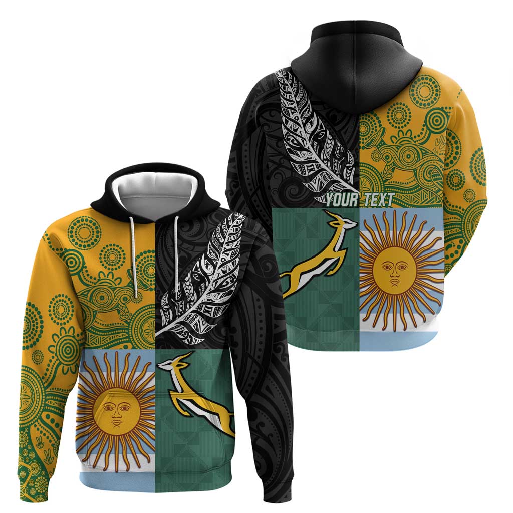 Personalised Rugby 2025 Championship Zip Hoodie Combination of Southern Hemisphere Countries - Polynesian Pride